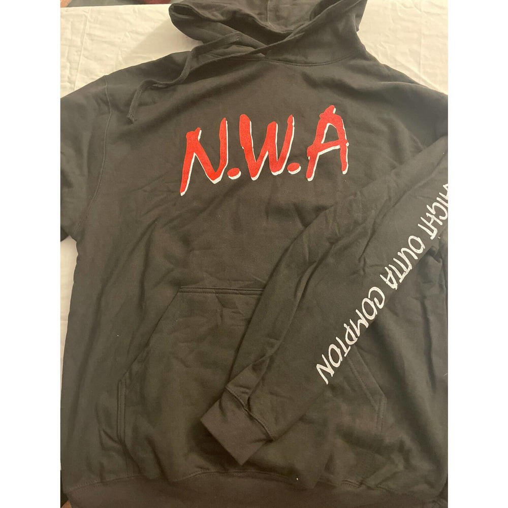 NWA Hoodie Eazy-E Dr Dre Ice Cube Black Unisex Size Large